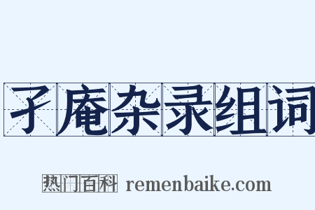 孑庵杂录组词是什么意思的图片